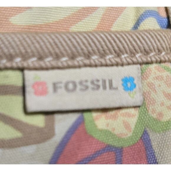 Fossil Brand Floral Print Crossbody Bag Adjustable Strap Multiple Pocket Vintage - Picture 7 of 13